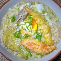 🥩卵天麩羅うどん|すくらんぶるえっぐさん