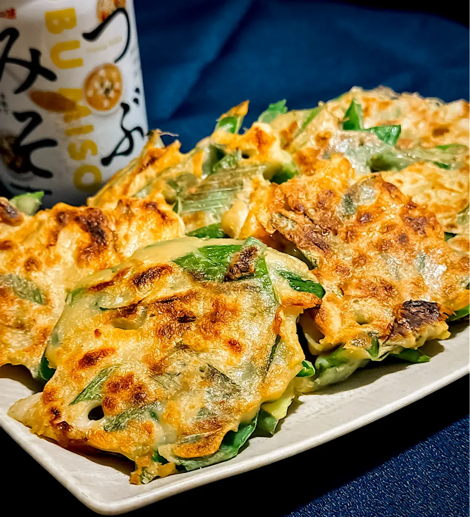 🇰🇷長ネギとちくわのつぶみそチヂミ🇰🇷|にゃんぺこさん