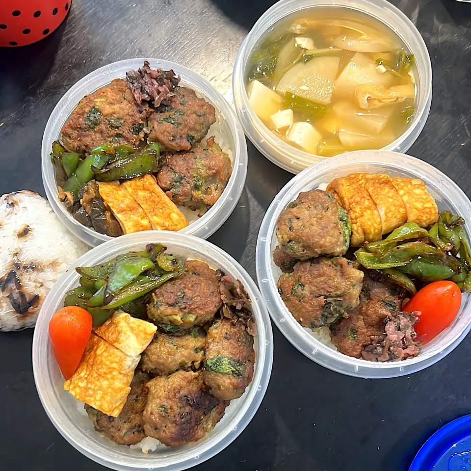 良く見えないけど三つ葉入り肉団子弁当です。|hanakoさん