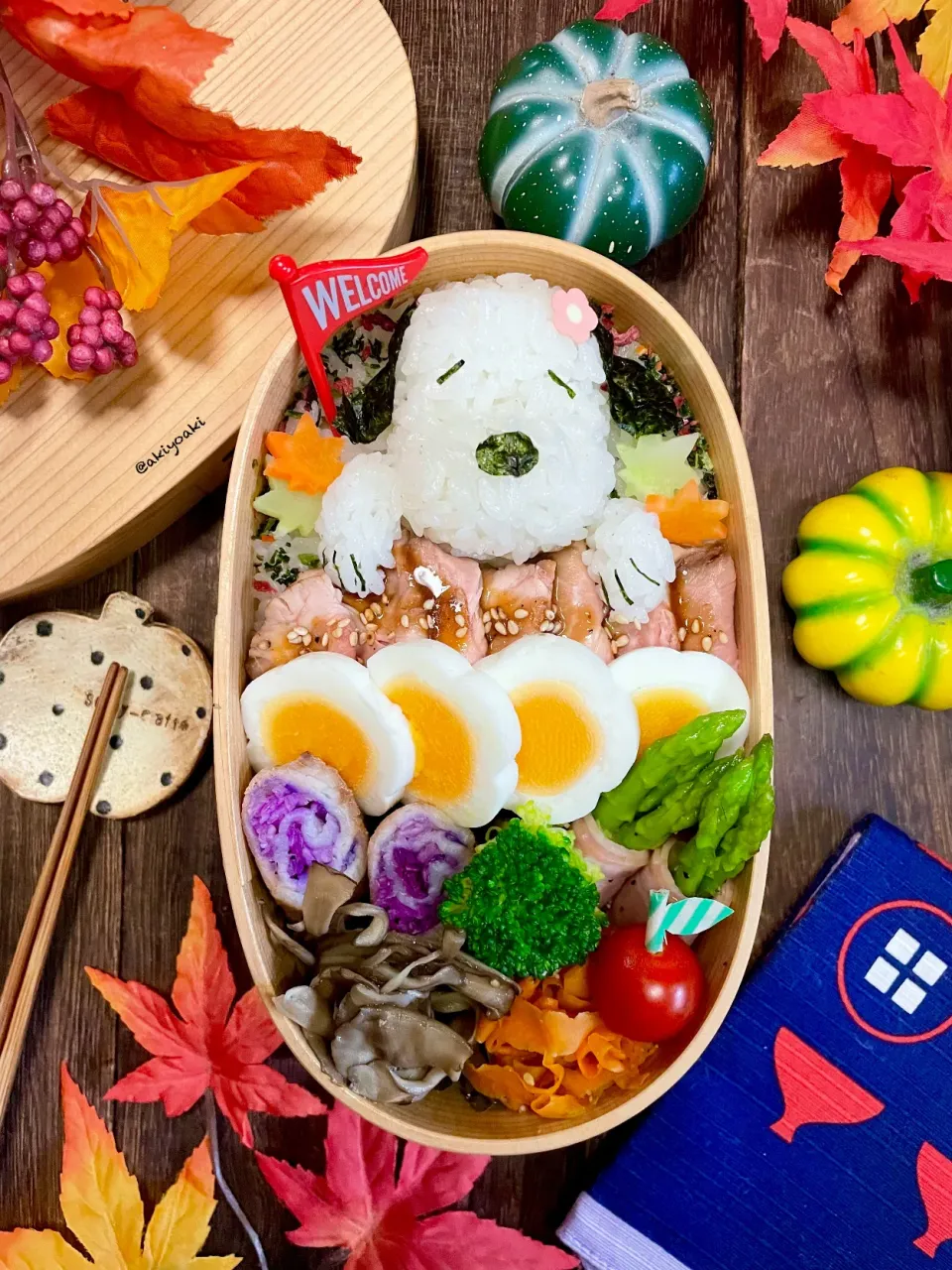 スヌーピーおにぎり弁当|Akiyoෆ¨̮⑅さん