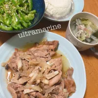 ＊ヘルシーポークチャップとピーマンで晩ごはん♪＊|ultramarineさん