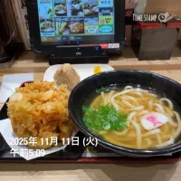 かき揚げうどんとかしわおにぎり|shinozakiさん