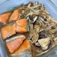 シャケときのこのみぞれ煮（味ぽん）|morimi32さん