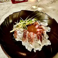 Red sea bream sashimi with su-miso