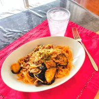 【麺】茄子のボロネーゼ風パスタ| シュビラさん