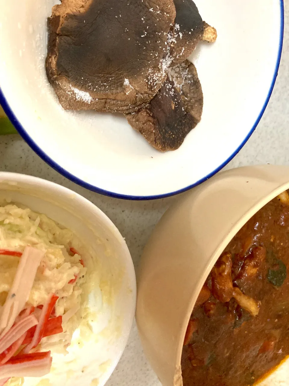 焼き椎茸、シチュー、ポテトサラダ|まみみさん