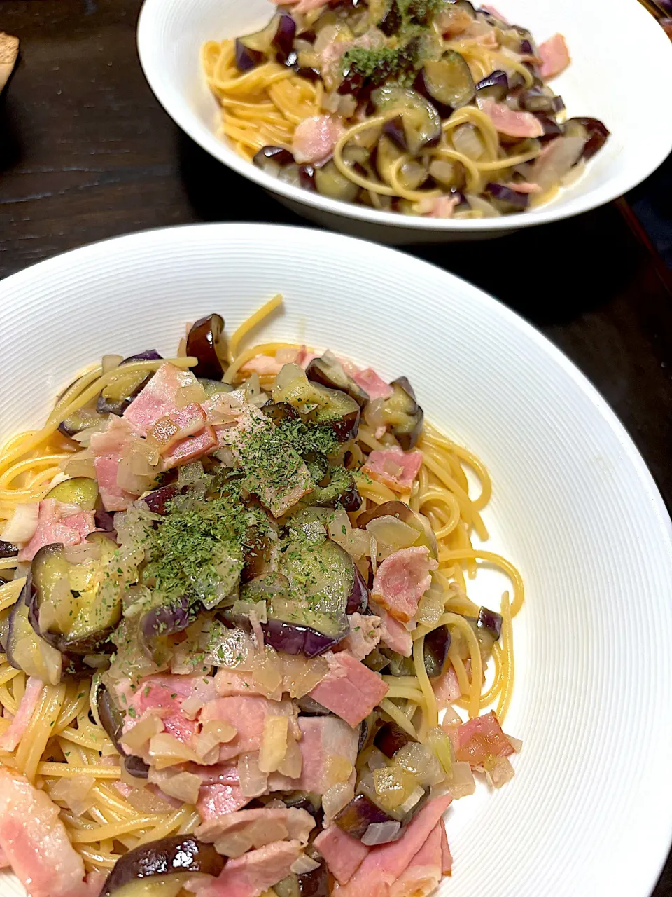 なすとベーコンのバター醤油パスタ|ハルさん