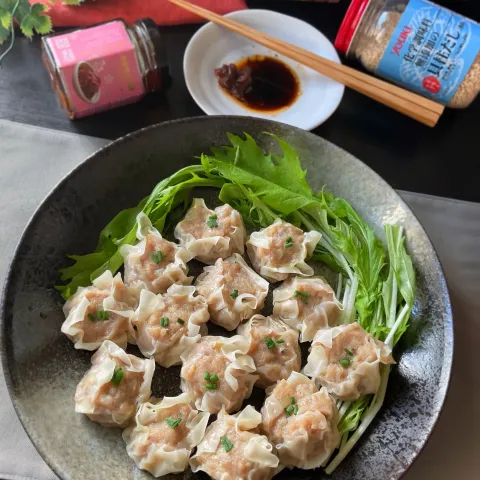 「桜エビ醤」を使ってみたSnapdishの料理・レシピ写真:ホタテ缶no焼売