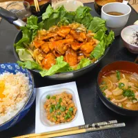 ホークケチャップ・納豆・卵かけご飯・豚汁🌺| chiyukiさん