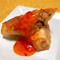 餃子の餡をライスペーパーで包んで揚げ焼きしてみたよ、|藏ママさん