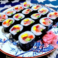 ももさんの料理 海鮮太巻き