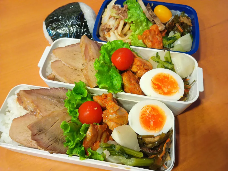 次男・私弁当&おにぎり|tamagomagomagoさん