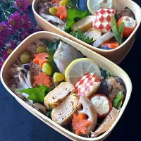 ふたりのお弁当 ~秋の炊き込みご飯🍁| とんちんさん