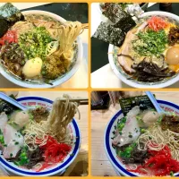 上段は自宅で作った、田中商店風　　　　　　　　下段は本物の田中商店の豚骨ラーメン|Takeshi  Nagakiさん