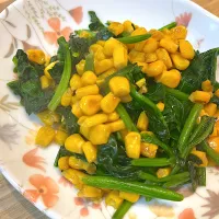 こどもごはん＊ほうれん草とコーンのバターソテー|茶茶茶さん