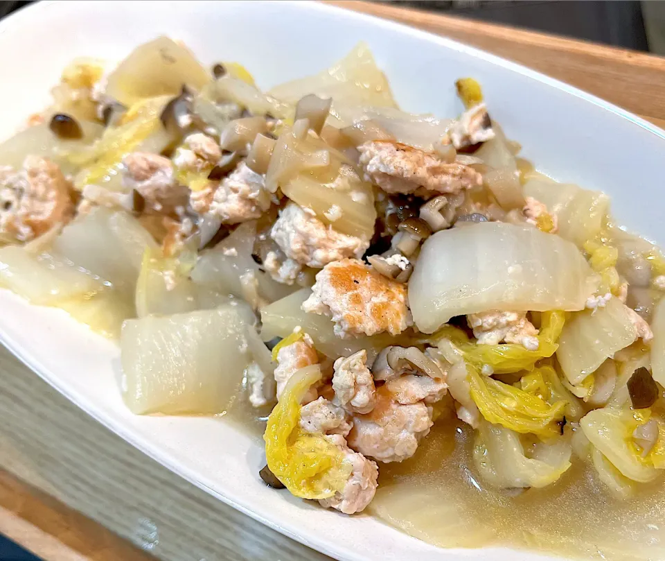 鶏ひき肉と白菜のうま煮|茶茶茶さん