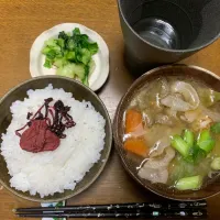 夕食　豚汁、炊き立て新米| ATさん