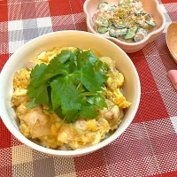 親子丼＆きゅうりとツナのマヨサラダ|めいさん