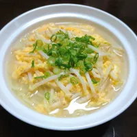 かきたまモヤシ汁そば😋🍜🥚|ソコツモノさん