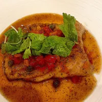 エイヒレのムニエルブールノワゼットソース　ホワイトセロリ|いぬさん