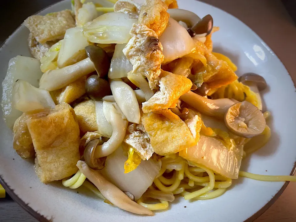 中華そばと白菜薄揚げ餡掛け|くうちゃんさん