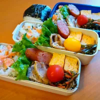 次男・私弁当&おにぎり