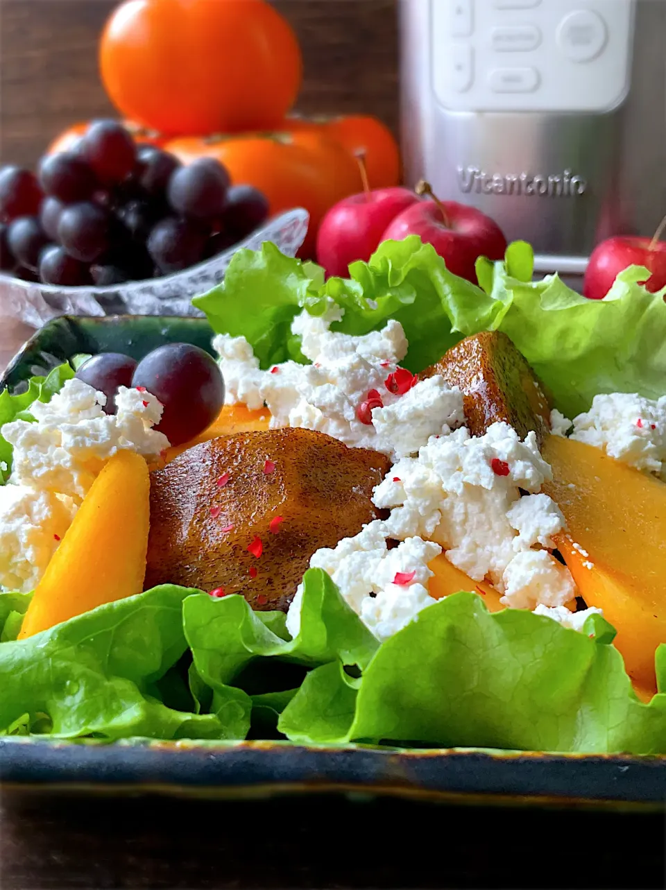 ビタントニオヨーグルトメーカーde作ったカッテージチーズでフルーツサラダ|9421beruさん