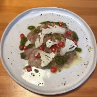 マグロとザクロ、カリフラワーのカルパッチョ| yaffeeさん