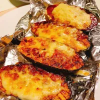 ナスの味噌チーズボート🚣|ももこさん