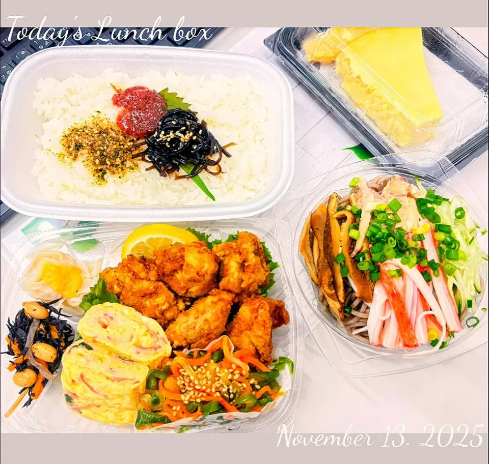 🍱🐓鶏唐揚げとミニざるそば弁当🐓🍱|TakeBooさん