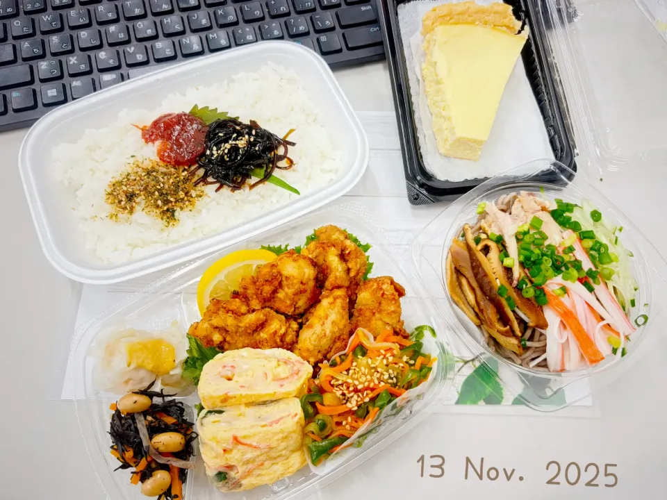 鶏唐揚げ＆ざるそばミニのセット弁当|Tsuu_chan‪ ·͜·♡‬さん