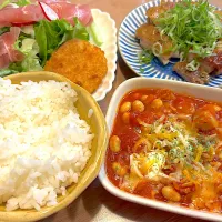 ポークビーンズメインの夕飯|yukopunさん