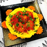 卵とろとろ🎵エビチリ|まめもにおさん