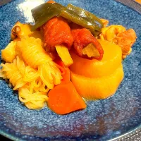 大根1本で煮物を作りました