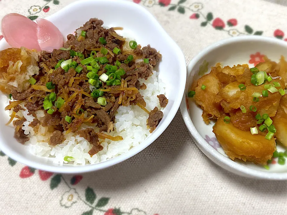 牛肉しぐれ飯・和風こふきいも|eiyadeさん