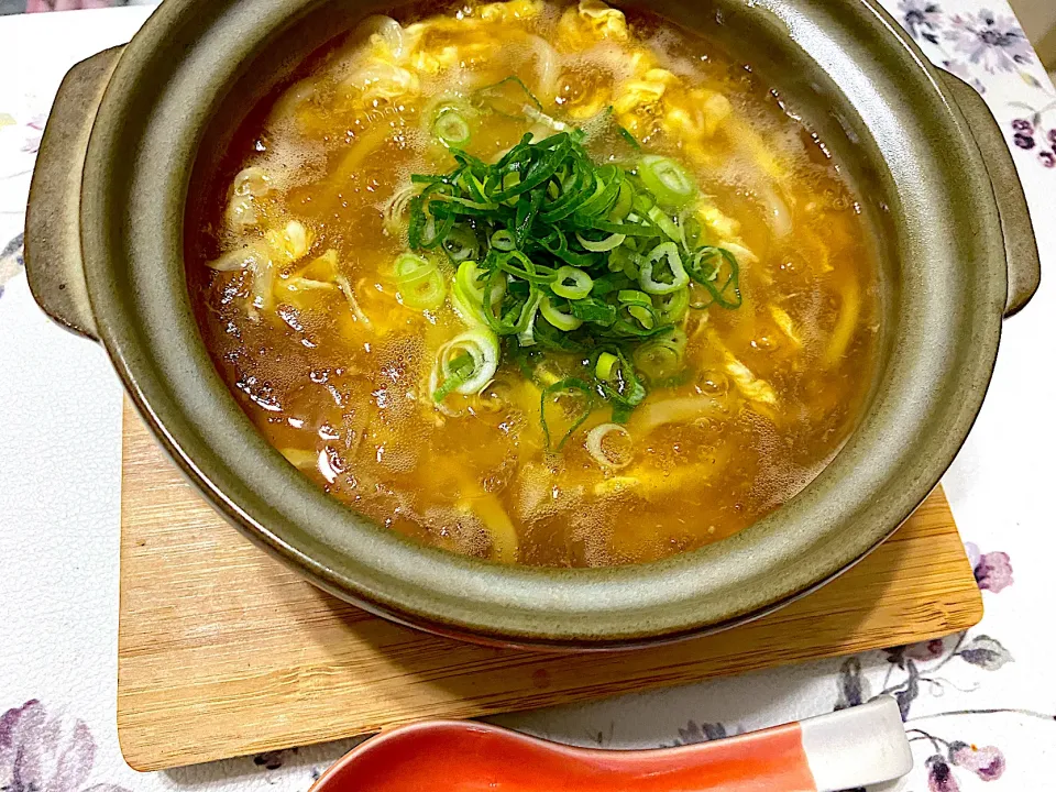 生姜玉子あん掛けうどん|単身赴任のっちさん