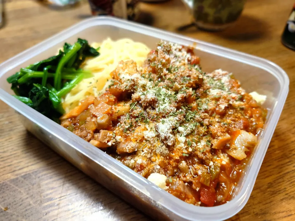 ミートソースパスタのお弁当(*^^*)|しーPaPaさん