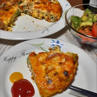 Snapdishの人気料理写真:キノコと小松菜のスパニッシュオムレツ～✴️