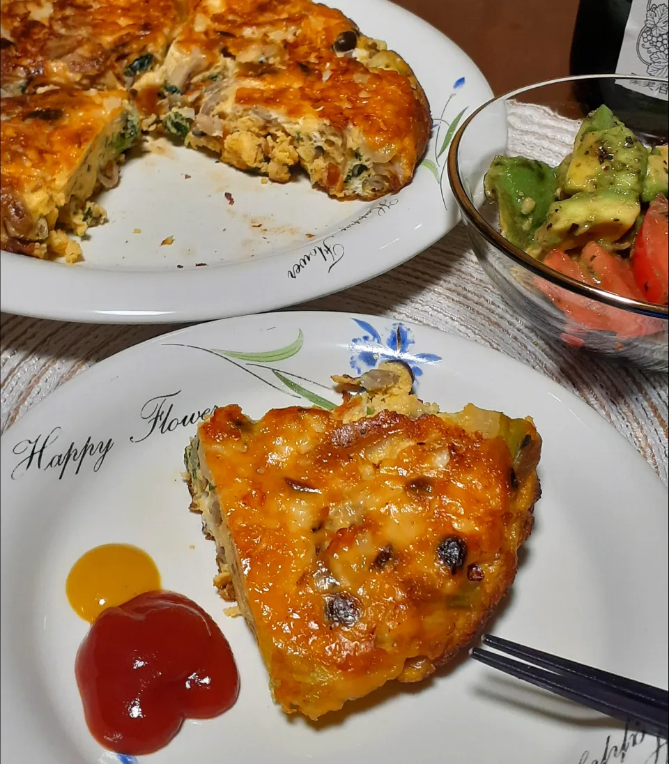 キノコと小松菜のスパニッシュオムレツ～✴️|びせんさん