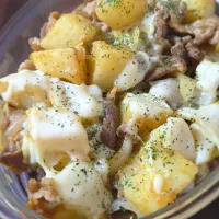 豚こまとじゃがいものカレーチーズ焼き|ぱんだのままんさん