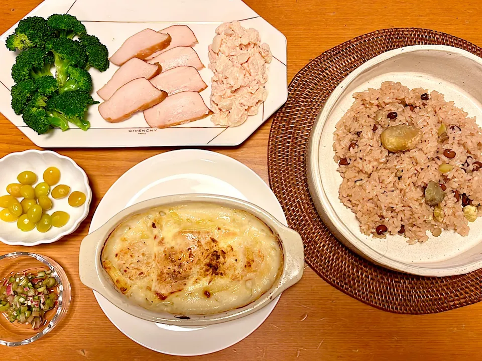 エビグラタン&栗お赤飯|マイさん