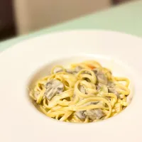 マッシュルームのクリームパスタ|きなこもちさん