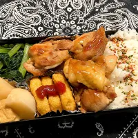 2025.11.14 息子弁当　◎チキン照り焼き　◎小松菜ナムル　◎カブと厚揚げ煮　◎チキンナゲット|goroさん