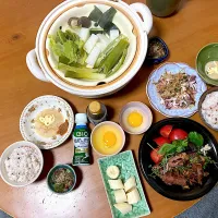 チョコちゃんから頂いた内野宿養鶏場の卵でたまごかけご飯🍚を楽しむ夕食🌝|さくたえさん