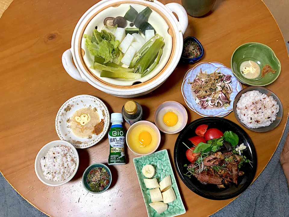 チョコちゃんから頂いた内野宿養鶏場の卵でたまごかけご飯🍚を楽しむ夕食🌝|さくたえさん