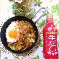 醤湯牛だしde焼きそば·͜·♡