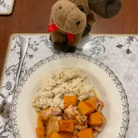 2025/11/13   鳥と打木赤皮甘栗かぼちゃの昆布煮　Chicken and Hokkaido Red Kuri Squash|21 Boys & 野鳥さん