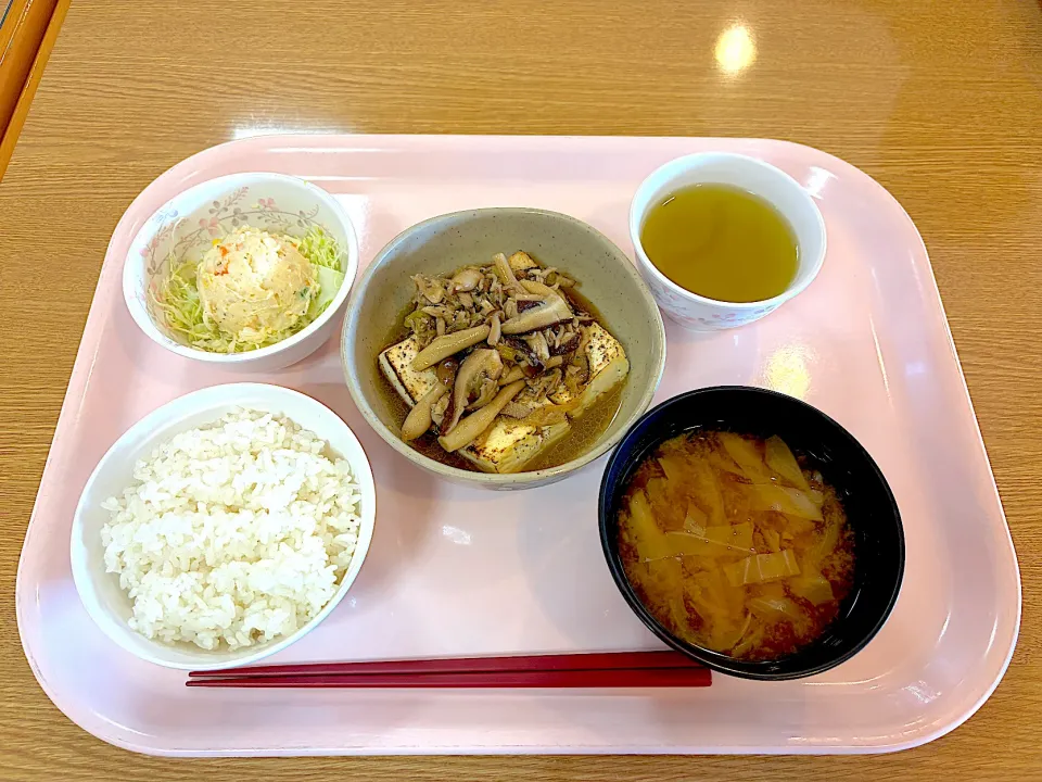 豆腐ステーキのきのこソースがけ、ポテトサラダ|syasyo9_biyoriさん