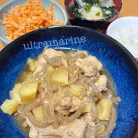 ＊鶏手羽じゃがこんにゃくとにんじんツナサラダ♪＊|ultramarineさん