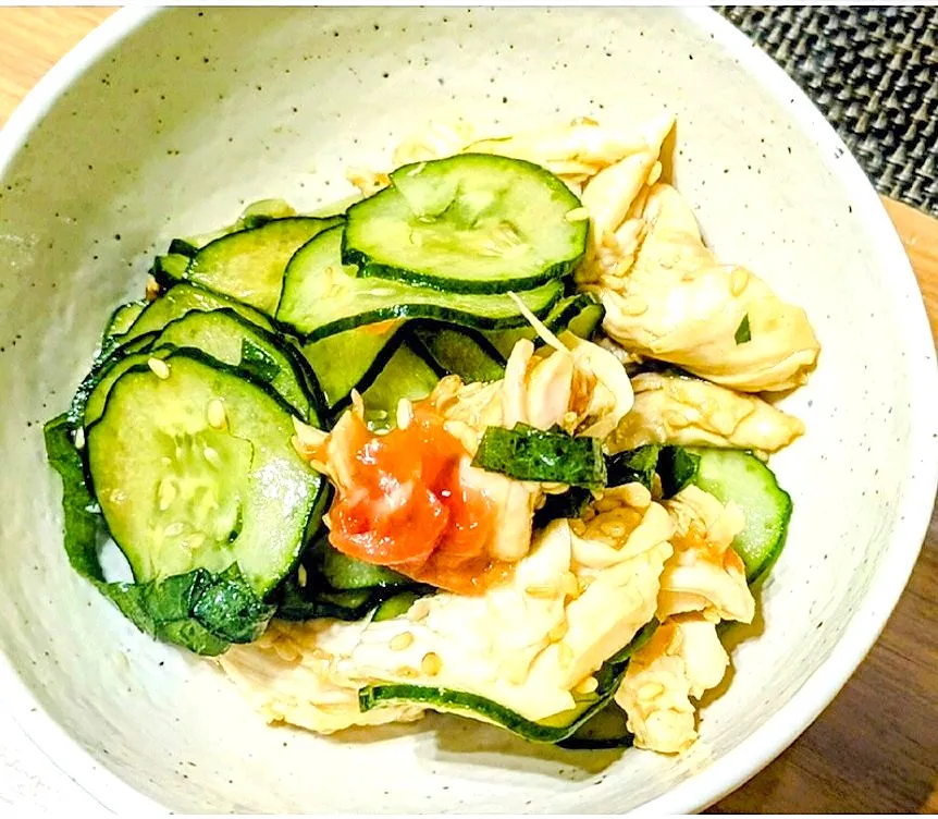 【副菜】ササミの梅ジソ和え|シュビラさん